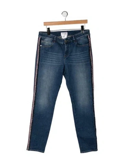 Pre-owned Chanel 2018 Straight Leg Jeans In Blue