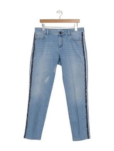 Pre-owned Chanel 2018 Straight Leg Jeans In Blue