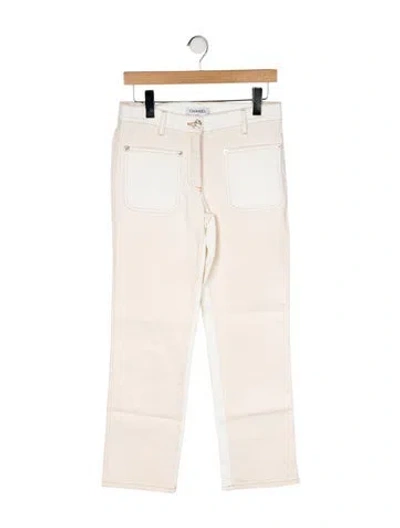 Pre-owned Chanel 2018 Straight Leg Jeans In Neutral