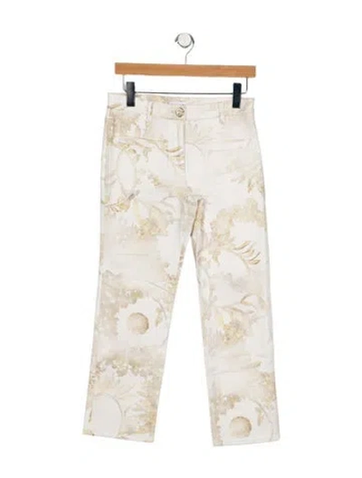 Pre-owned Chanel 2018 Straight Leg Jeans In White