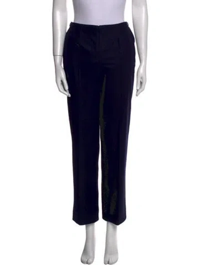 Pre-owned Chanel 2018 Straight Leg Pants In Blue