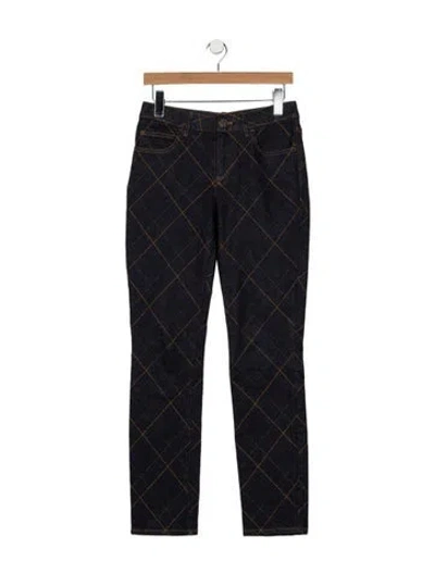 Pre-owned Chanel 2018 Straight Leg Pants In Blue