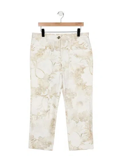 Pre-owned Chanel 2018 Straight Leg Pants In White
