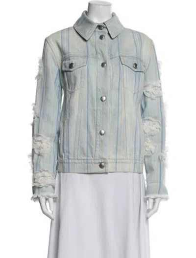 Pre-owned Chanel 2018 Striped Denim Jacket In Multi