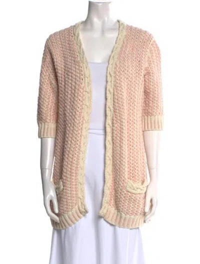 Pre-owned Chanel 2018 Striped Sweater In Pink