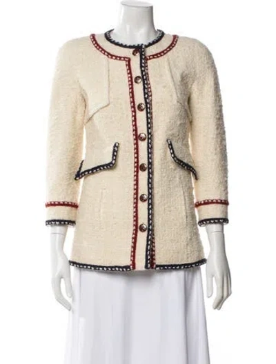 Pre-owned Chanel 2018 Tweed Blazer In Neutrals
