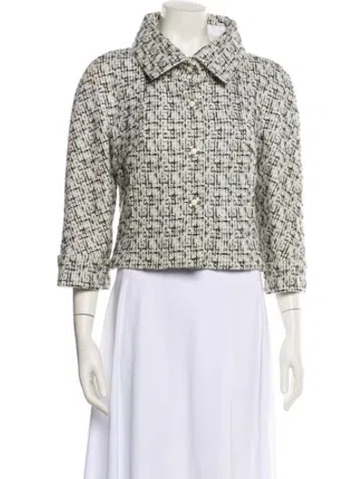 Pre-owned Chanel 2018 Tweed Evening Jacket In Gray