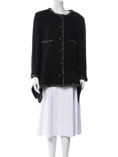 Pre-owned Chanel 2018 Tweed Evening Jacket W/ Tags In Black