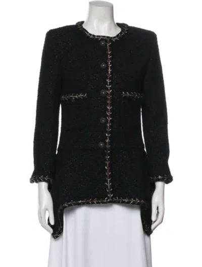 Pre-owned Chanel 2018 Tweed Jacket In Black