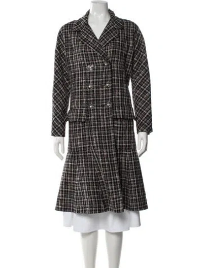 Pre-owned Chanel 2018 Tweed Pattern Coat In Black