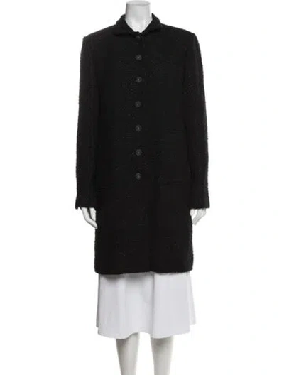 Pre-owned Chanel 2018 Tweed Pattern Coat In Black