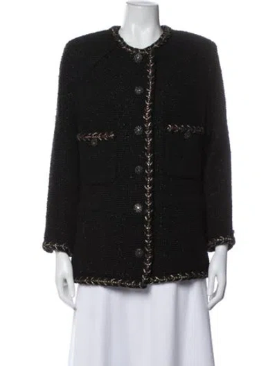 Pre-owned Chanel 2018 Tweed Pattern Jacket In Black