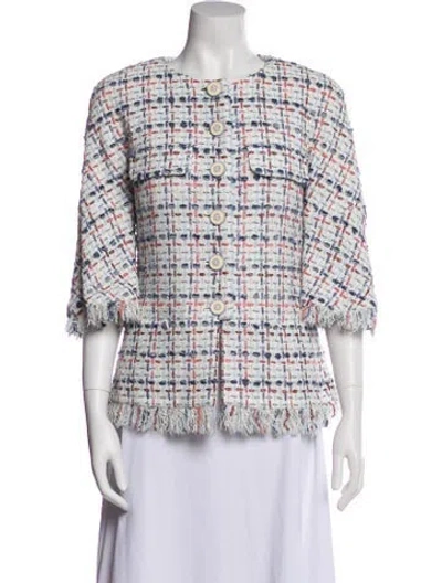 Pre-owned Chanel 2018 Tweed Pattern Jacket In Neutral