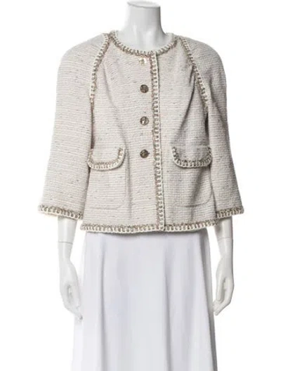 Pre-owned Chanel 2018 Tweed Pattern Jacket In Neutral