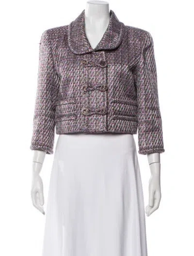 Pre-owned Chanel 2018 Tweed Pattern Jacket In Purple