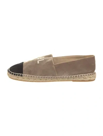 Pre-owned Chanel 2018 Velvet Espadrilles In Neutral