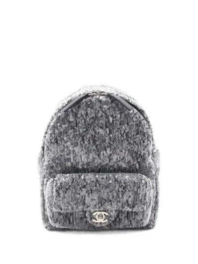 Pre-owned Chanel 2018 Waterfall Sequined Leather Backpack