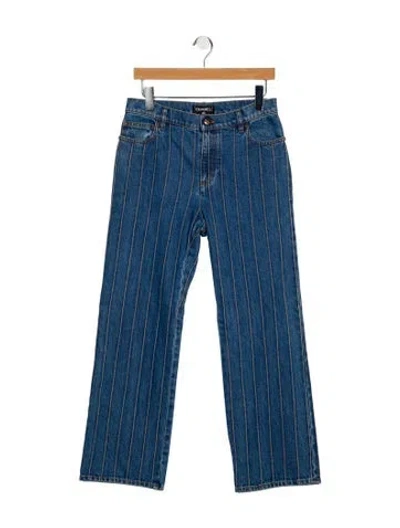 Pre-owned Chanel 2018 Wide Leg Jeans In Blue