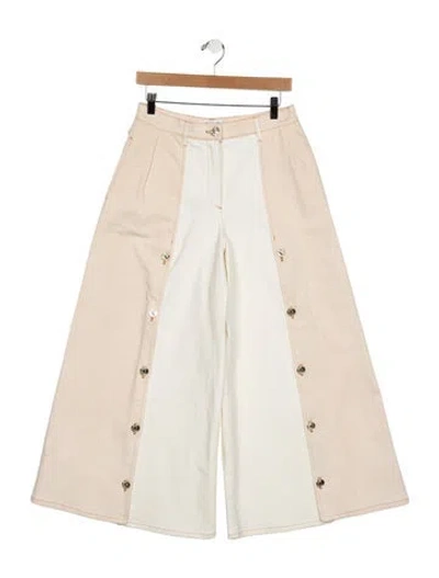 Pre-owned Chanel 2018 Wide Leg Jeans In Neutral