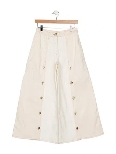 Pre-owned Chanel 2018 Wide Leg Jeans In Neutrals
