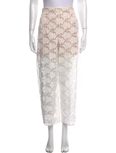 Pre-owned Chanel 2018 Wide Leg Pants In Neutrals