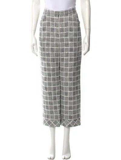 Pre-owned Chanel 2018 Wide Leg Pants In White