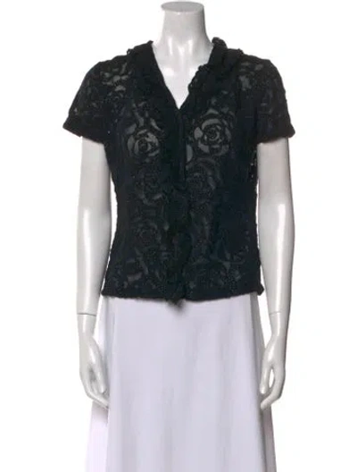 Pre-owned Chanel 2018 Wool Blouse In Blue