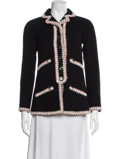 Pre-owned Chanel 2018 Wool Evening Jacket In Black