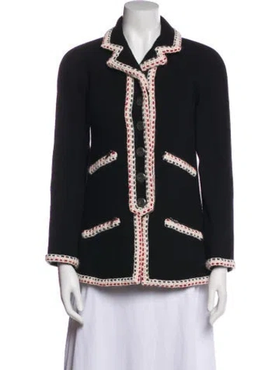 Pre-owned Chanel 2018 Wool Evening Jacket In Black