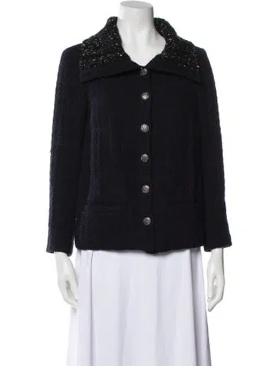 Pre-owned Chanel 2018 Wool Jacket In Blue