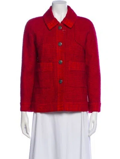 Pre-owned Chanel 2018 Wool Jacket In Red