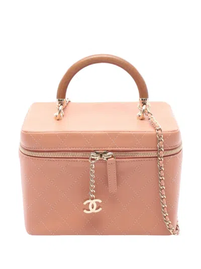 Pre-owned Chanel 2018-2019 Knock On Wood Case Vanity Bag In Pink