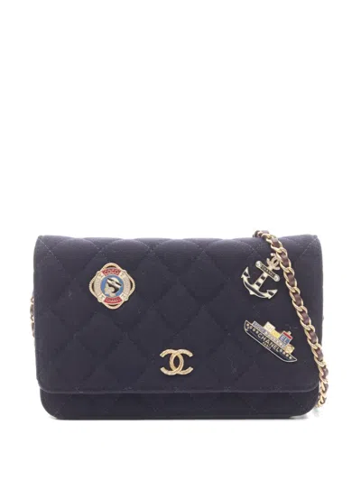 Pre-owned Chanel 2018-2019 Marine Charms Clutch Bag In Blue