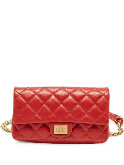 Pre-owned Chanel 2018-2019 Reissue 2.55 Quilted Belt Bag In Red