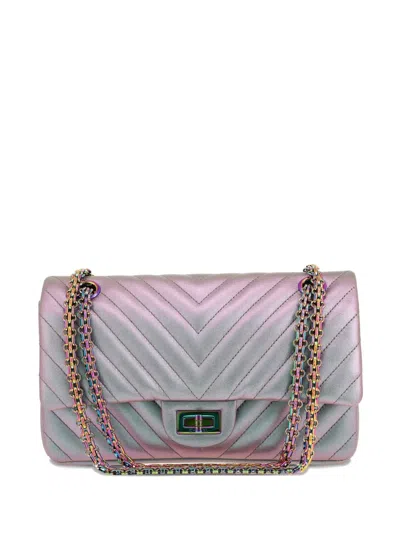 Pre-owned Chanel 2018s 2.55 Chevron Quilted Shoulder Bag In Purple