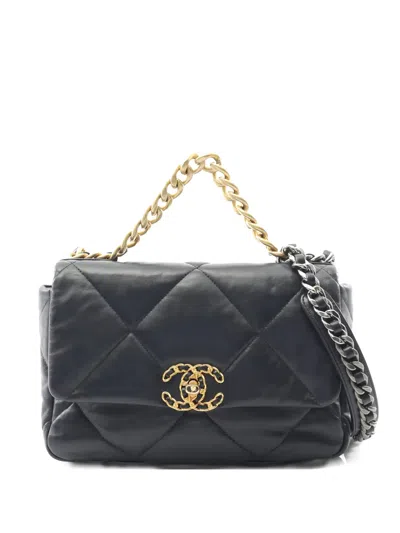 Pre-owned Chanel 2019 19 Disneuf Diamond-quilted Chain-strap Tote Bag In Blue