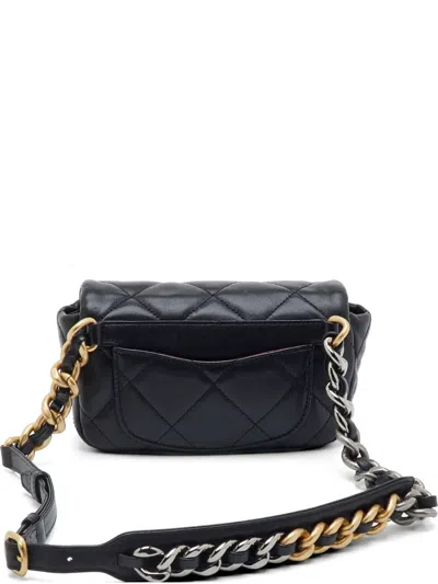 Pre-owned Chanel 2019 19 Quilted Belt Bag In Black