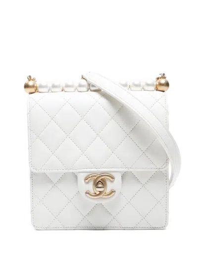 Pre-owned Chanel 2019-2020 Matelassé Shoulder Bag In White