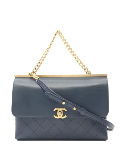 Pre-owned Chanel 2019 31 Rue Cambon Matelassé Chain Tote Bag In Blue