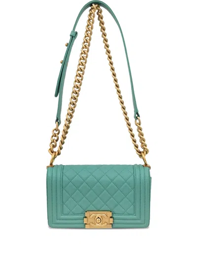 Pre-owned Chanel 2019 Boy  Shoulder Bag In Green