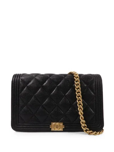 Pre-owned Chanel 2019 Boy Quilted Shoulder Bag In Black