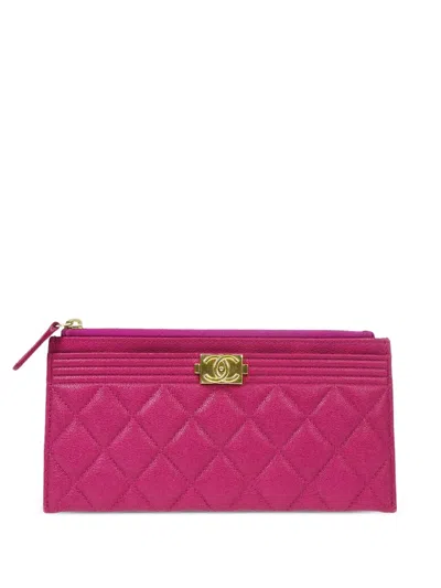 Pre-owned Chanel 2019 Boy Zip Wallet