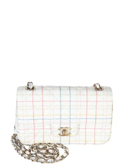 Pre-owned Chanel 2019 Calfskin Mini Bag In White