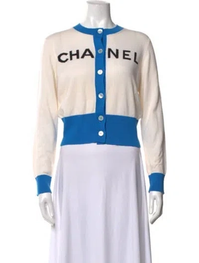 Pre-owned Chanel 2019 Cashmere Sweater W/ Tags In Blue/neutrals