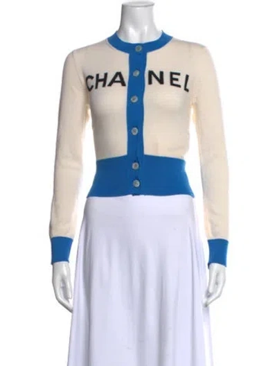 Pre-owned Chanel 2019 Cashmere Sweater In White