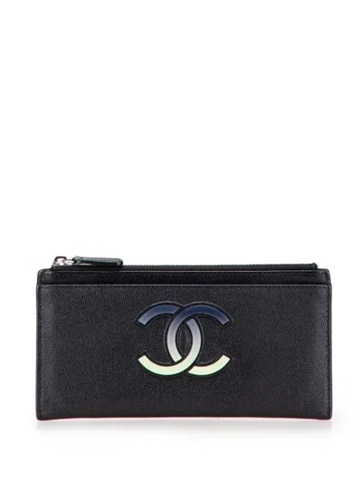 Pre-owned Chanel 2019 Cc Caviar Classic Zip Pouch In Black