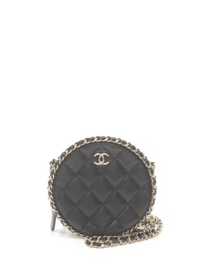 Pre-owned Chanel 2019 Cc Diamond-quilted Shoulder Bag In Black