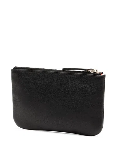 Pre-owned Chanel 2019 Cc Grained Calfskin Zip Pouch In Black