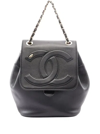 Pre-owned Chanel 2019 Cc Lambskin Backpack In Black