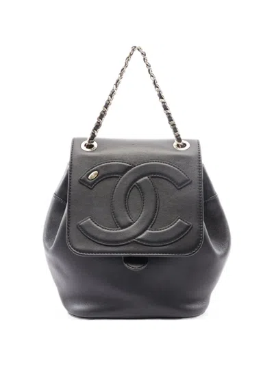 Pre-owned Chanel 2019 Cc Logo Chain-link Backpack In Black